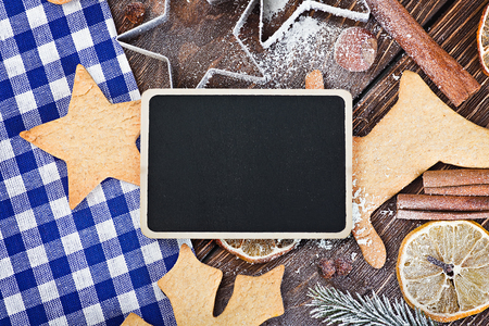 blackboard for writing Christmas greetings merry christmasの写真素材
