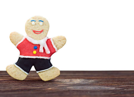 Smiling gingerbread men on a white background isolated
