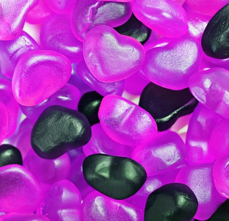 background of purple and black hearts marmaladeの写真素材