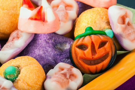 jujube and pumpkin souffle of a holiday Halloweenの写真素材