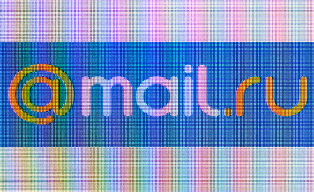 Moscow,Russia-September 24, 2014:mail.ru icon on computer screen.Mail.Ru close communication portal of the Russian Internet,the monthly audience which as of October 2012 more than 31.9 mil. peopleのeditorial素材