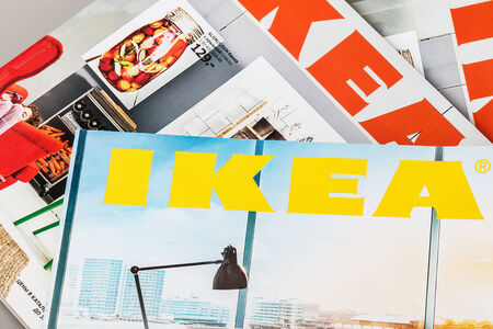 Moscow, Russia - October 22, 2014: Collection of IKEA Catalogs 2014 in Moscow, Russia. Ikea is the...
