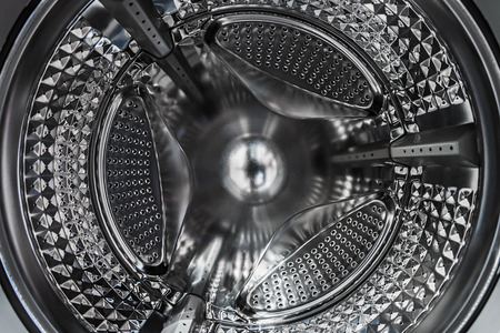 steel drum inside the washing machineの写真素材