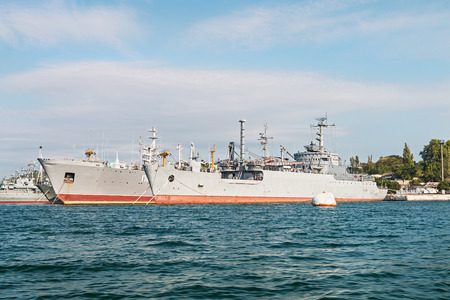 Sevastopol, Crimea - June 14, 2014: Yards and Docks shipyard in Sevastopol. Sevastopol city in the...