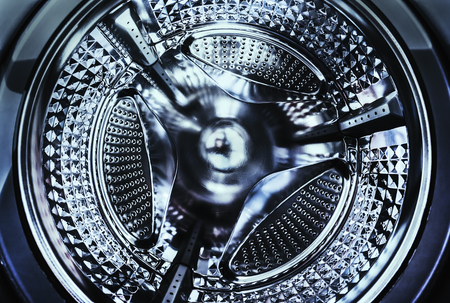 steel drum washing machine. view from inside. toned imageの写真素材