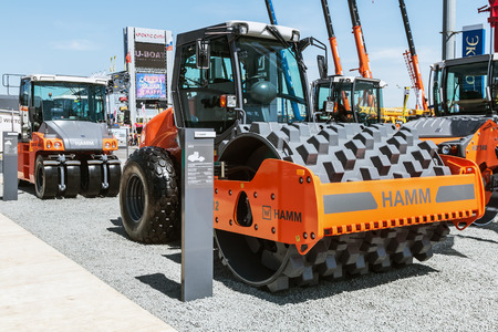 RUSSIA, MOSCOW - May 31, 2016: exhibits, machinery and construction equipment International...