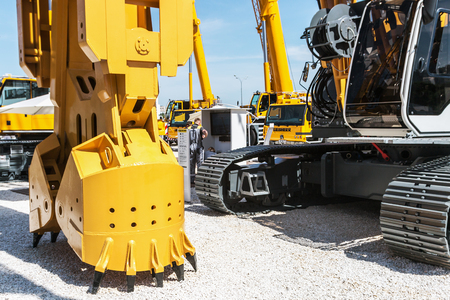 RUSSIA, MOSCOW - May 31, 2016: exhibits and construction equipment International Specialized Exhibition of Construction Equipment and Technologies at Crocus Expoのeditorial素材