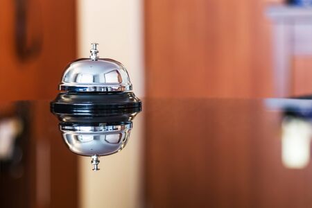 Hotel Concierge. service bell in a hotel or other premisesの写真素材