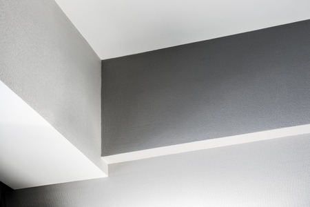 corners and ceiling of the room background. Architectural details of premisesの写真素材