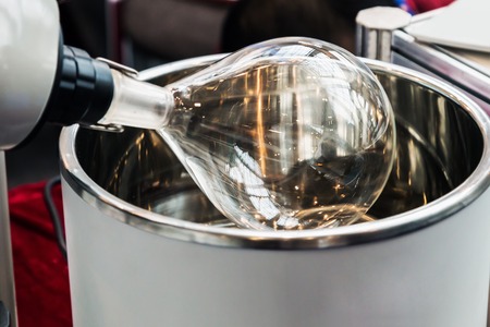 modern medical device and a rotating bulb. Focus on the bulbの写真素材