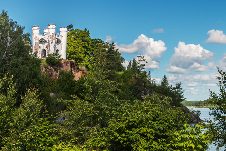 Vyborg, Saint Petersburg - June 29, 2017 Russia: view of the Chapel Ludwigsburg on the Isle of the dead in Vyborgのeditorial素材