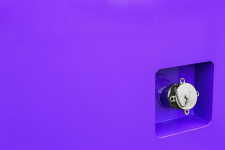 fuel filler is on the blue metal case construction equipmentの写真素材