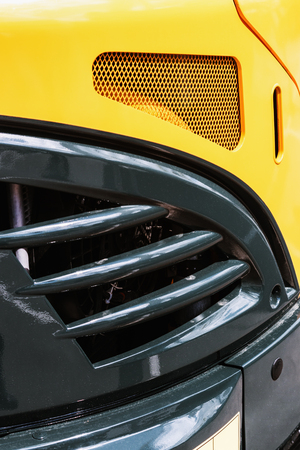 grille on the tractor. details of construction equipment and transportの写真素材