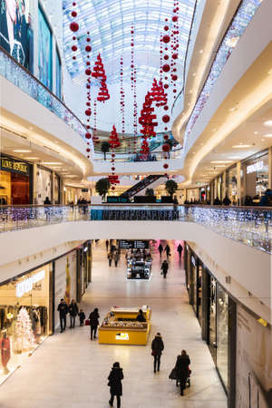 Moscow, Russia - December 12, 2016: shopping Mall metropolis ornaments and decorations for the...