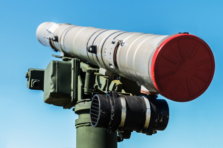 anti-tank guided missile on blue sky backgroundの写真素材
