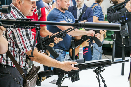 Moscow, Russia-August 24, 2018: testing of modern weapons and armaments at the international military-technical forum Army 2018のeditorial素材