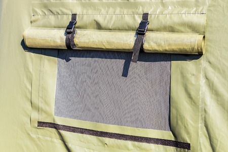 tent military or tourist tents with a window. Backgroundの写真素材