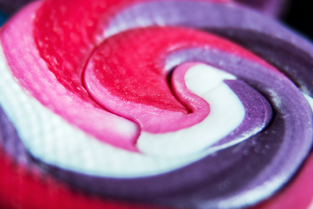 color spiral sweet Lollipop. background. Shallow depth of fieldの写真素材