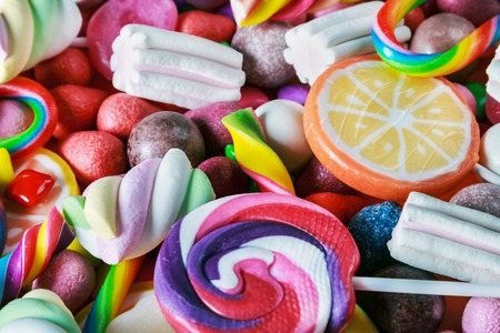 candy, gum, candy, marmalade and other sweets. sweet backgroundの写真素材