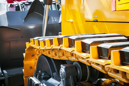 track equipment installed on a tractor, excavator or bulldozerの写真素材