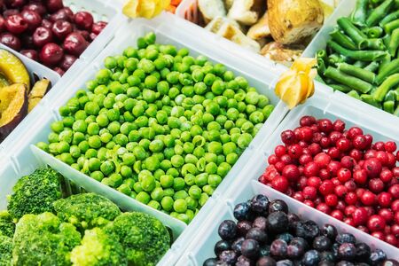 freeze-dried fruits and vegetables, greens and cheeses to prepare a variety of dishes. On the table by the chef or kitchenの写真素材