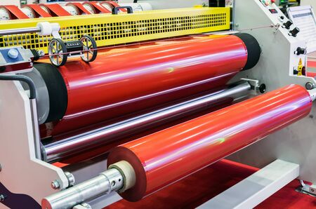 machine for applying the laminated film on wooden surfaceの写真素材