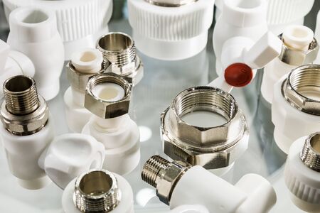 kind of metal and plastic quick coupling or fittings equipment connector for air or liquidの写真素材
