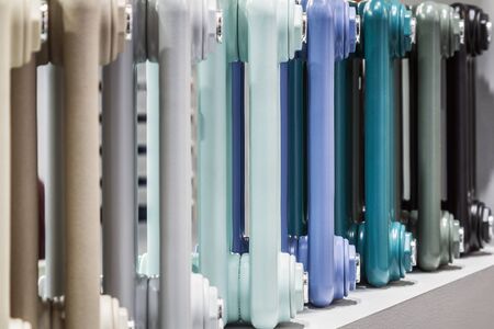 different color of the heating battery. Background of radiatorsの写真素材