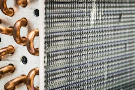 radiator of the cooling system of climate equipment. Focus in the middle of the frameの写真素材