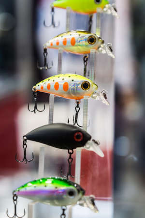Moscow, Russia-February 21, 2020: 47 international exhibition hunting and FISHING in RUSSIA. baits...
