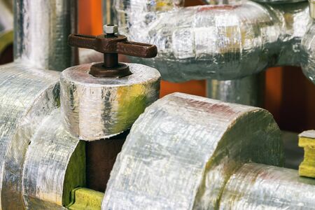 mineral wool cylinders for insulation of pipelines for cooling ventilation and air conditioning systemsの写真素材