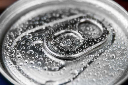 aluminum can with carbonated water, energy drinks or beer.の写真素材