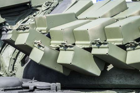 cumulative protection installed on tanks and other armored vehicles to protect the tank body and transmissionの写真素材