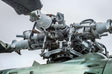 details of the propeller engine and helicopter bladesの写真素材