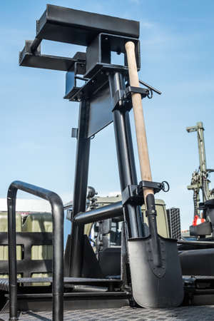 the working tool is fixed on the truck for construction workの写真素材