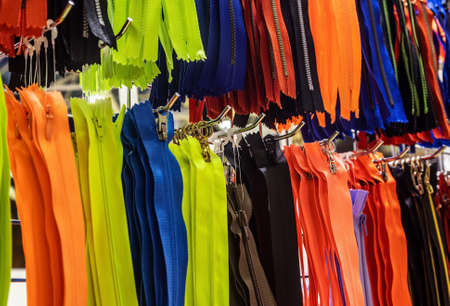 different color, length and type of zipper in the atelierの写真素材