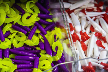 fishing soft silicone baits in the fishing shop