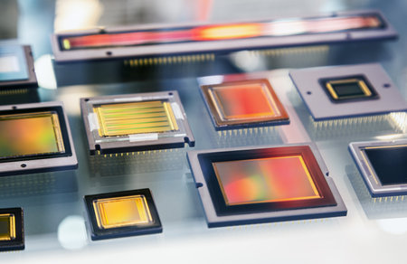 processors of various shapes and circuits for microelectronicの写真素材