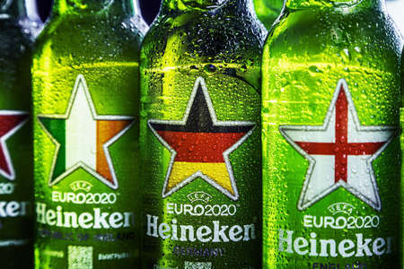 Heineken beer global brand for the 2021 European Football Championshipのeditorial素材