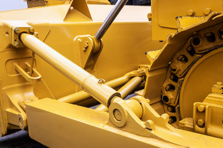 hydraulic bucket drives and tracks on tractorsの写真素材