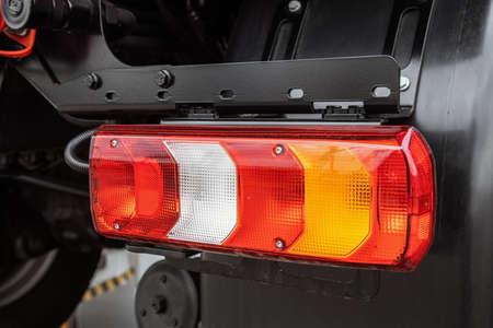 twilight of a truck or tractor and other construction equipmentの写真素材