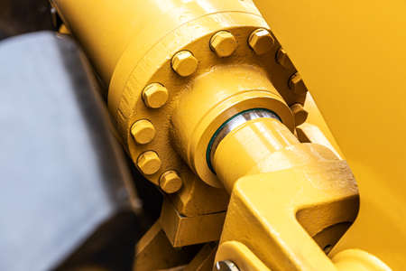 hydraulic cylinders and hydraulic system of a tractorの写真素材