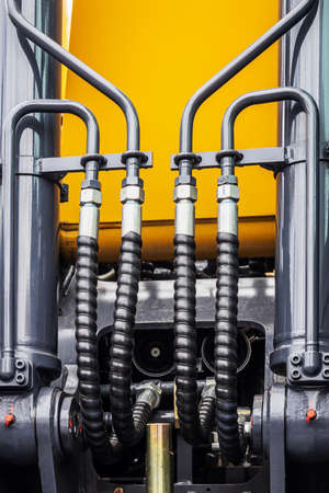 hydraulic cylinders and hydraulic system of a tractorの写真素材