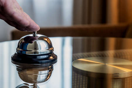 service bell in a hotel, restaurant or other promisesの写真素材