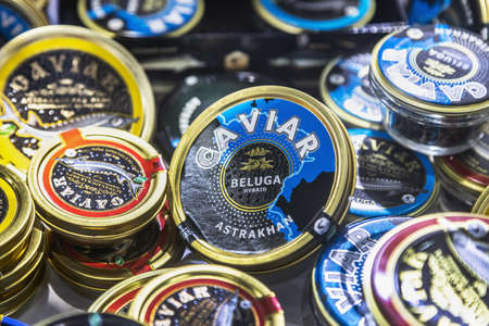 Traditional black caviar is given by sturgeon, Beluga, sturgeonの写真素材