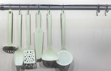 plastic Kitchenware tools and cooking on rollingの写真素材