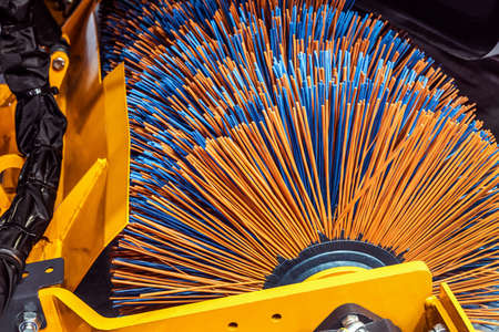 Street cleaning machines. Special equipment. A car with brushesの写真素材