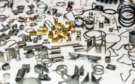 different shapes and sizes of metal springs of different sizesの写真素材