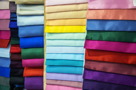 fabric made of different materials, shapes and colors for the productionの写真素材