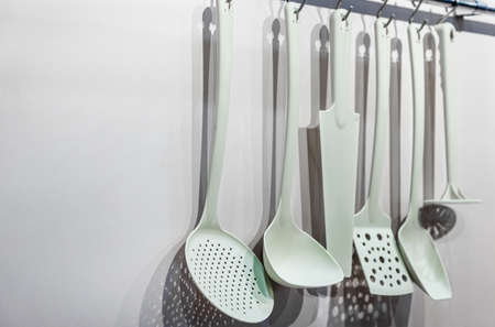 plastic Kitchenware tools and cooking on rollingの写真素材
